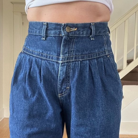 VINTAGE Lee Super High Rise Pleated Yoke Jeans Size 4 - Picture 7 of 15
